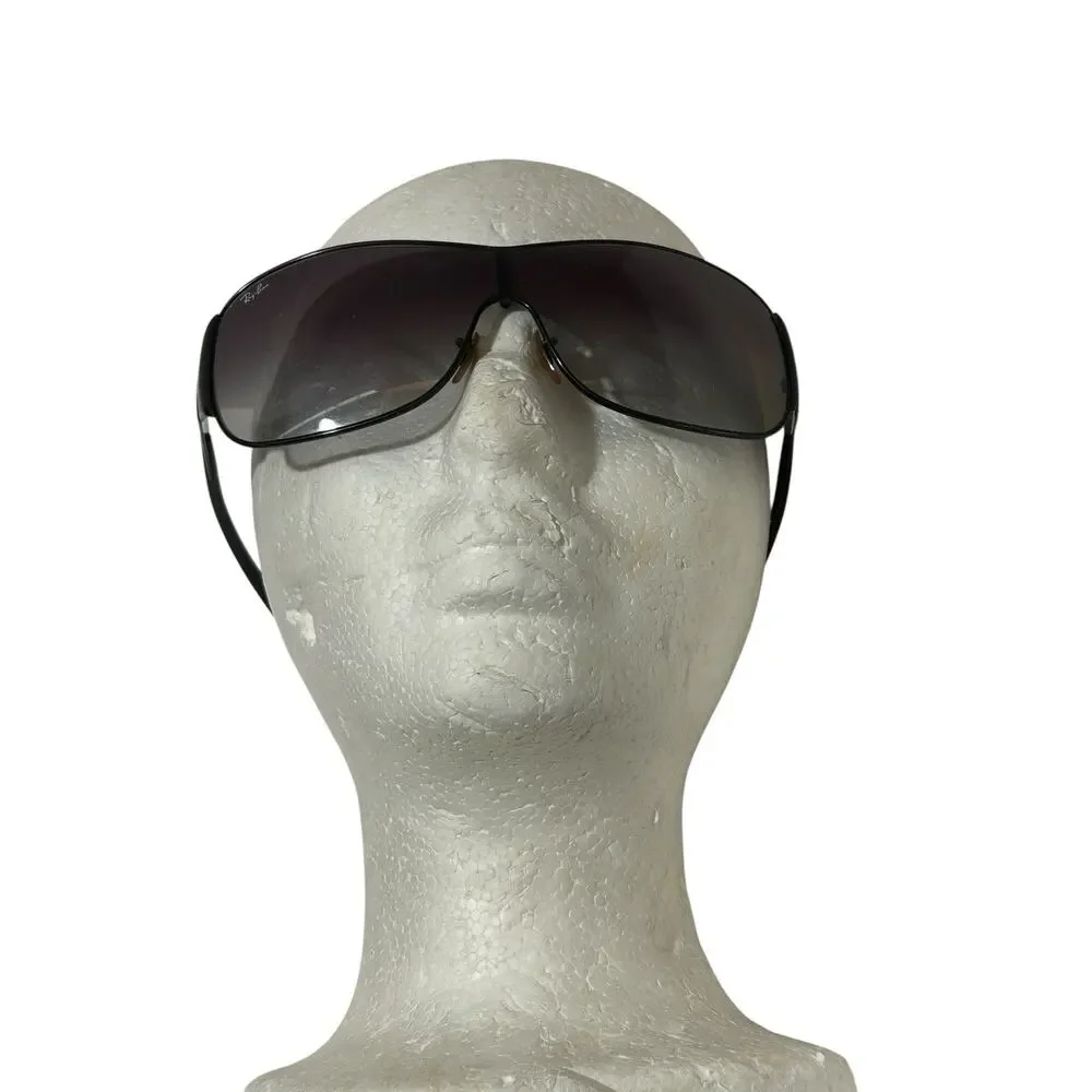 RARE Ray-Ban Shield Wrap Sunglasses Black (RB3321) READ